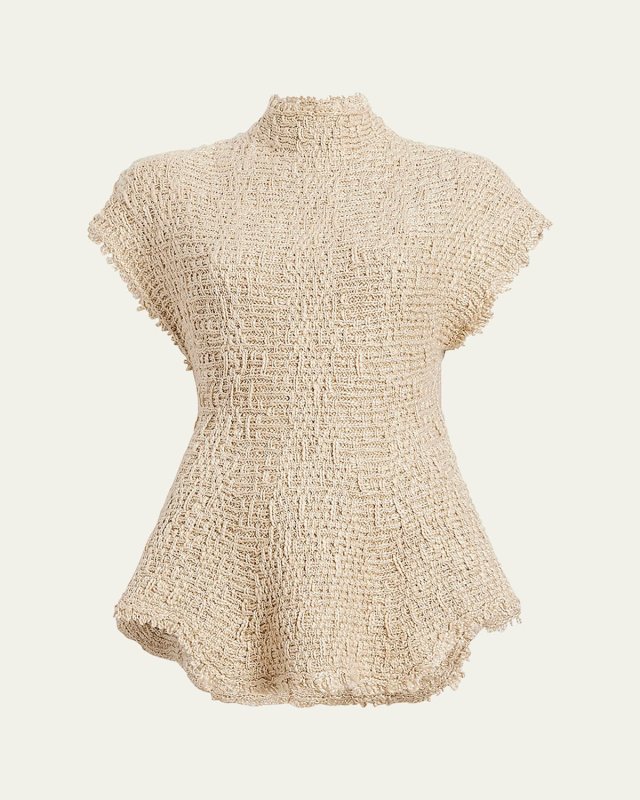 Gilles Short-Sleeve Woven Peplum Top
